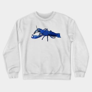 Blue marron crayfish cartoon illustration Crewneck Sweatshirt
